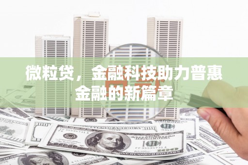 头屋微粒贷，金融科技助力普惠金融的新篇章
