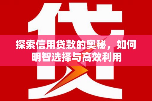 头屋探索信用贷款的奥秘，如何明智选择与高效利用